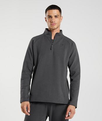 Pánské Accessories Gymshark Rest Day 1/4 Zip Černé Šedé | CZ 2768FDN
